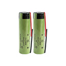 Panasonic NCR18650GA rechargeable battery 3450mAh 3.6V 10A high capacity pre-wired with leads, 2 pieces, for flashlights, e-bikes, and DIY battery pack assembly.