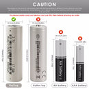 Battery analyzer screen showing Panasonic NCR21700A 4800mAh capacity test with internal resistance reading