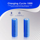 Extended cycle life performance chart for premium 3400mAh battery