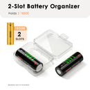 Two 18500 batteries inserted in the transparent holder – side‑by‑side