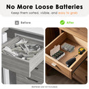 Rechargeable 16340 (RCR123) batteries inside the same transparent case
