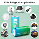 Wide applications of R7 1.5V D size rechargeable button top batteries for gas stove igniters, water heaters, flashlights, emergency lights, and electronic keyboards.
