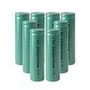 RLX 14500 rechargeable LiFePO4 battery 3.2V 500mAh flat top, 8 pack, with built-in safety valve for solar garden lights and flashlights.