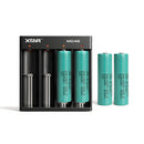 Samsung 20R V4 18650 2000mAh 20A button top 4-pack with XTAR MC4S 4-slot charger – high-drain power kit for vapes and tactical lights.