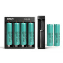 Samsung 20R V4 18650 2000mAh 20A button top 6-pack with XTAR MC4S and MC1 chargers – ultimate high-drain power kit for vapes and heavy-duty tools.
