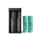 Samsung INR18650-20R4 18650 2000mAh 20A flat top 2-pack with XTAR MC2 dual-slot charger – high-drain kit for power tools and flashlights.