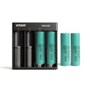 Samsung 20R V4 18650 2000mAh 20A flat top 4-pack with XTAR MC4S 4-slot charger – high-drain power bundle for EDC flashlights, drones, and custom packs.