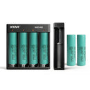 Samsung 20R V4 18650 2000mAh 20A flat top 4-pack with XTAR MC4S 4-slot charger – high-drain power bundle for EDC flashlights, drones, and custom packs.