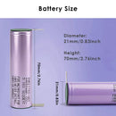 Dimension specifications for Samsung 21700 tip battery