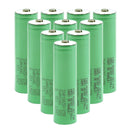 Genuine Samsung INR18650-25R 2500mAh 3.7V 20A high-drain Li-ion battery 10-pack with Button Top terminal (67mm). A+ grade, true capacity for power tools and flashlights.