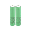Samsung 25R INR18650-25R rechargeable battery 2500mAh 20A high drain button top, 2 pieces, for vape, power tools, and flashlights.