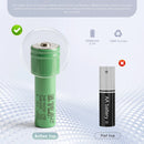 Samsung 25R 18650 Button Top battery – raised positive terminal for spring-loaded contacts in flashlights and vapes.