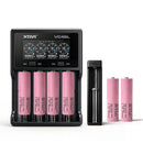 Samsung 30Q 18650 3000mAh 15A button top 6-pack with XTAR VC4SL and MC1 chargers – complete power bundle.
