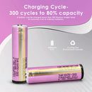 Samsung 30Q 18650 battery 3000mAh capacity chart showing a nominal voltage of 3.6V, 10.8Wh energy, and 15A continuous discharge performance.