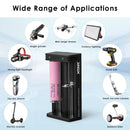 Samsung 30Q batteries and XTAR MC2 charger in use – charging vape mod batteries on a desk.