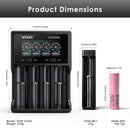Samsung 30Q (65x18mm), VC4SL (150x100x35mm), MC1 (79x33x27mm) – full kit size specifications.