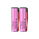 Samsung 35E INR18650-35E rechargeable battery 3500mAh 8A high capacity pre-wired with leads, 2 pieces, for LED flashlights, headlamps, power banks, and DIY battery pack assembly.
