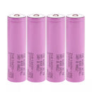 Samsung 35E 18650 button top battery 4-pack main product image showing four genuine INR18650-35E cells with professionally welded button top positive terminals and free shipping