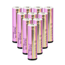 Genuine Samsung INR18650-35E 3400mAh 3.7V Li-ion battery 10-pack with Button Top and built-in Protection Board (69mm). 8A discharge, 500+ cycle life for flashlights and power banks.
