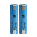 Samsung 50E 21700 5000mAh 2-pack showing all terminal variants: flat top, button top, spot welded, pre-wired, protected