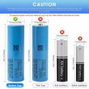 Samsung 50E 21700 protected cell with built-in overcharge, overdischarge, short circuit PCB – safety infographic