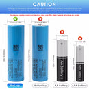 Samsung 50E 21700 protected cell with built-in overcharge, overdischarge, short circuit PCB – safety infographic