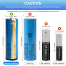 Samsung INR21700-50E battery flat top, button top, spot welded tabs, pre-wired leads and protected top comparison showing terminal types and configurations