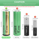 Samsung INR21700-50S battery flat top, button top, spot welded tabs, pre-wired leads and protected top comparison showing terminal types and configurations