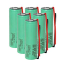 Samsung 58E 21700 rechargeable Li-ion battery 5500mAh 11A high capacity pre-wired with leads, 6 pieces, for flashlights, power banks, and DIY battery pack assembly.