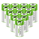 Smartools 1.5V D size 12000mWh USB-C rechargeable button top lithium battery with 1.5V constant voltage output, Type-C cable, and premium leather storage case included.