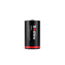 Soshine 1.5V D size 6000mWh USB-C rechargeable button top lithium battery with 1.5V constant voltage output and included dual-head Type-C charging cable.

