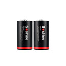 Soshine 1.5V D size 6000mWh USB-C rechargeable button top lithium battery with 1.5V constant voltage output and included dual-head Type-C charging cable.
