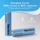 Soshine 18650 1800mAh LiFePO4 battery positive terminal close-up showing flat top design