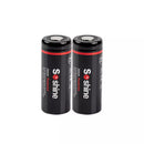 2-pack Soshine 26650 3500mAh 3.2V LiFePO4 protected button top batteries