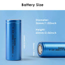 Free plastic battery storage case included with Soshine 26650 2-pack open and closed