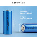 Free plastic battery storage case included with Soshine 26650 2-pack open and closed
