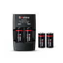 Soshine 3.2V CR123A LiFePO4 battery kit with smart charger available in 2 pack and 4 pack