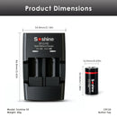 Soshine battery kit contents 1 smart charger and 2 or 4 batteries