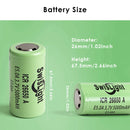 Mechanical dimensions of SwisLight ICR26650A 20A Flat Top and Button Top battery.