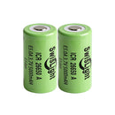 SwisLight ICR26650A 5000mAh 20A High-Drain 3.7V Li-ion Battery - 40A Peak, Flat Top and Button Top Options for Flashlights, 2-Pack.