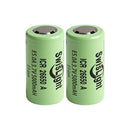 SwisLight ICR26650A 5000mAh 20A High-Drain 3.7V Li-ion Battery - 40A Peak, Flat Top and Button Top Options for Flashlights, 2-Pack.