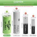 SwisLight ICR26650A battery types: Button Top, Flat Top, and Protected Top comparison.