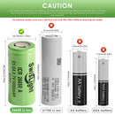 SwisLight ICR26650A battery types: Button Top, Flat Top, and Protected Top comparison.