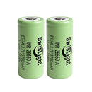 SwisLight INR26650A 5700mAh 3.7V Protected Li-ion Battery - 5A Discharge, Flat and Button Top options for Flashlights and Power Banks, 2-Pack.