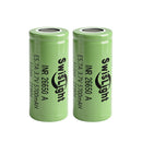 SwisLight INR26650A 5700mAh 3.7V Protected Li-ion Battery - 5A Discharge, Flat and Button Top options for Flashlights and Power Banks, 2-Pack.