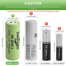 SwisLight INR26650A 7000mAh protected Flat Top and Button Top battery comparison.