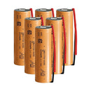 Tenpower 21700-60XG tabless rechargeable Li-ion battery 6000mAh 60A high drain pre-wired with leads, 6 pieces, for power tools, drones, and DIY battery pack assembly.