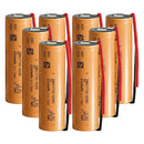 Tenpower 21700-60XG tabless rechargeable Li-ion battery 6000mAh 60A high drain pre-wired with leads, 8 pieces, for power tools, drones, and DIY battery pack assembly.
