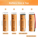Tenpower 21700-60XG battery dimensions 21.5mm diameter x 70.5mm length, showing flat top, button top, nickel tab, and pre-wired terminal options.