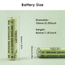 Vapcell 10440 battery dimensions diagram showing 10.1mm diameter and 43.0mm height specifications